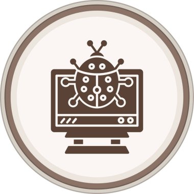 Malware Glyph brown circle. Vector Illustration For Web Use