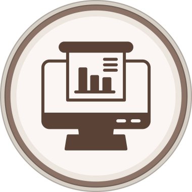 Analytics Glyph brown circle. Vector Illustration For Web Use