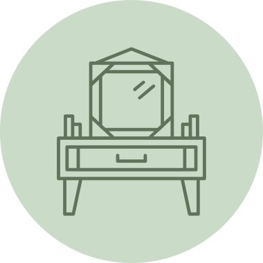 Mirror green Circle. Vector Illustration For Web Use