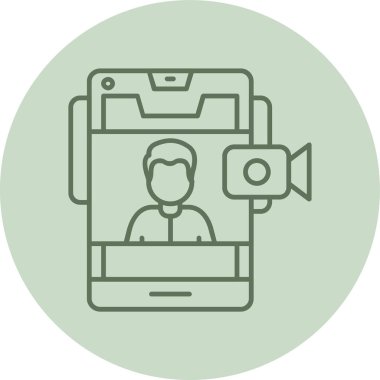 Video Calling green Circle. Vector Illustration For Web Use