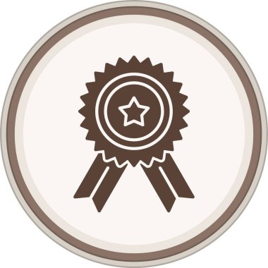 Badge Glyph brown circle. Vector Illustration For Web Use