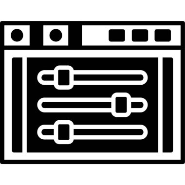Kontrol Paneli Glyph kahverengi dairesi. Web Kullanımı için Vektör İllüstrasyonu