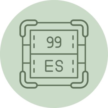 Einsteinium yeşil çemberi. Web Kullanımı için Vektör İllüstrasyonu
