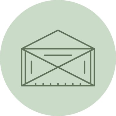 E- posta yeşil daire. Web Kullanımı için Vektör İllüstrasyonu