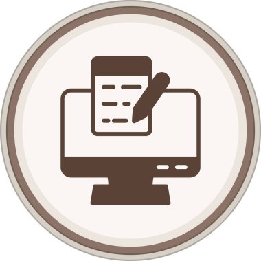 Note Glyph brown circle. Vector Illustration For Web Use