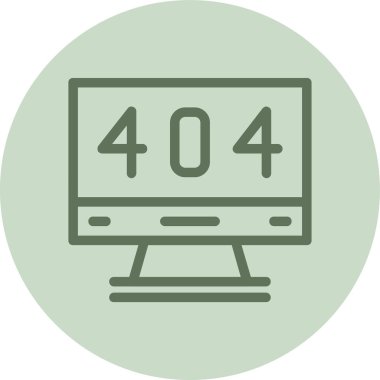 404 yeşil daire. Web Kullanımı için Vektör İllüstrasyonu