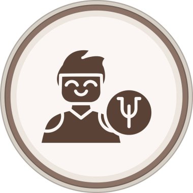 Psikolog Glyph Brown Çemberi. Web Kullanımı için Vektör İllüstrasyonu