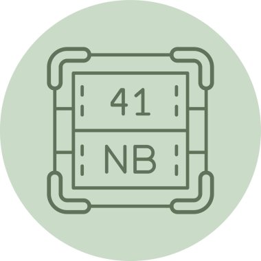 Niyobiyum yeşil daire. Web Kullanımı için Vektör İllüstrasyonu