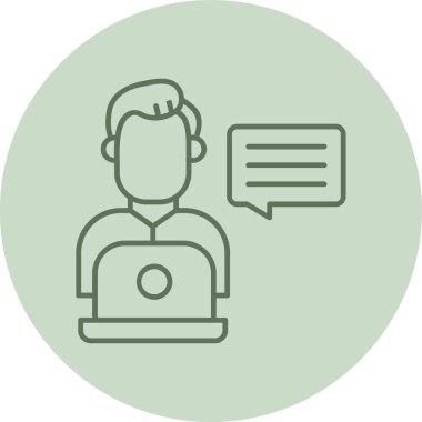 Technical Writer green Circle. Vector Illustration For Web Use