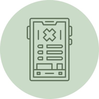 Akıllı telefon yeşil çember. Web Kullanımı için Vektör İllüstrasyonu