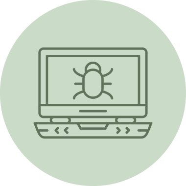 Laptop yeşil daire. Web Kullanımı için Vektör İllüstrasyonu