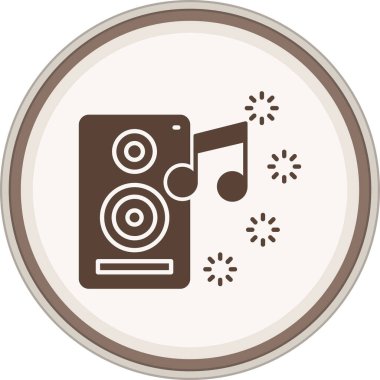 Müzik sembolü kahverengi daire. Web Kullanımı için Vektör İllüstrasyonu