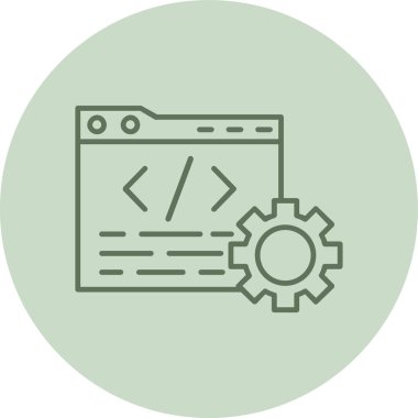 Web Development green Circle. Vector Illustration For Web Use