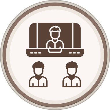 Video Conference Glyph brown circle. Vector Illustration For Web Use