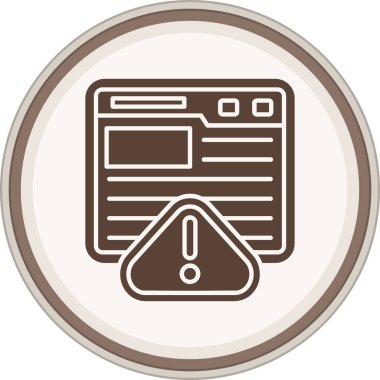 Uyarı İşareti Kahverengi Çember. Web Kullanımı için Vektör İllüstrasyonu
