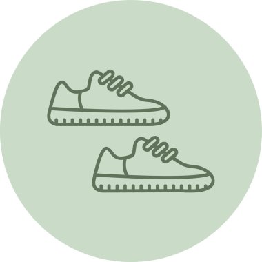 Ayakkabılar yeşil daire. Web Kullanımı için Vektör İllüstrasyonu