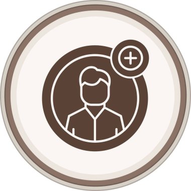Friend Request Glyph brown circle. Vector Illustration For Web Use