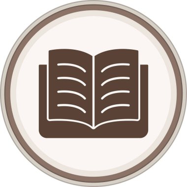 Book Glyph kahverengi çember. Web Kullanımı için Vektör İllüstrasyonu