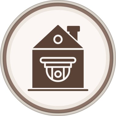Surveillance Glyph brown circle. Vector Illustration For Web Use