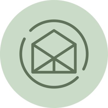 Zarfla açılan yeşil daire. Web Kullanımı için Vektör İllüstrasyonu