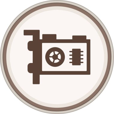 Vga Card Glyph brown circle. Vector Illustration For Web Use