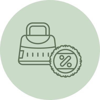 Handbags green Circle. Vector Illustration For Web Use