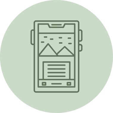 Akıllı telefon yeşil çember. Web Kullanımı için Vektör İllüstrasyonu