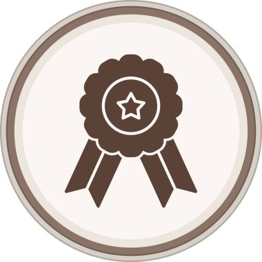 Award Glyph brown circle. Vector Illustration For Web Use