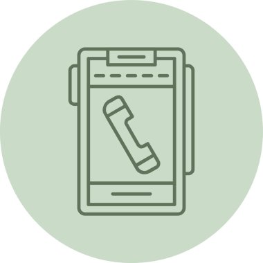 Telefon yeşil daire. Web Kullanımı için Vektör İllüstrasyonu