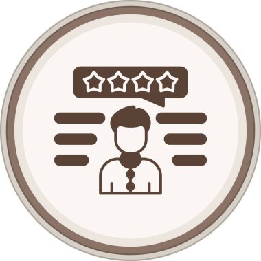 Rating Glyph brown circle. Vector Illustration For Web Use