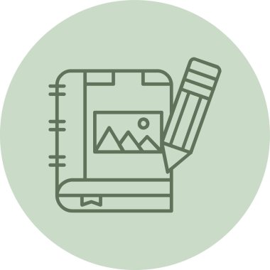 Kitap Yeşil Çemberi. Web Kullanımı için Vektör İllüstrasyonu