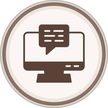Chat Glyph brown circle. Vector Illustration For Web Use