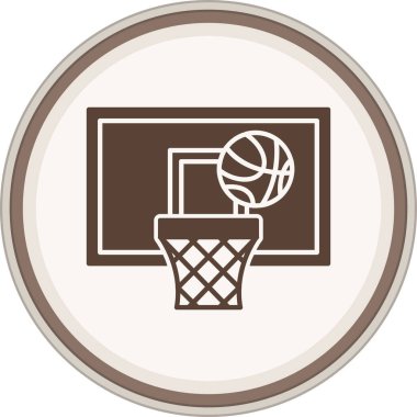 Hoop Glyph kahverengi çember. Web Kullanımı için Vektör İllüstrasyonu