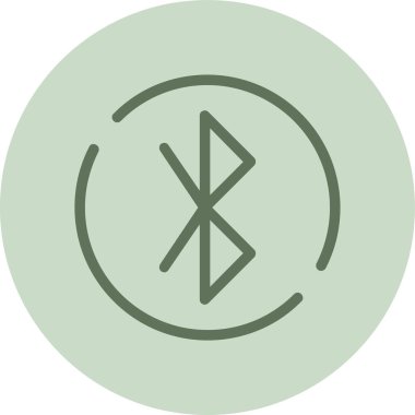 Bluetooth Yeşil Çember. Web Kullanımı için Vektör İllüstrasyonu