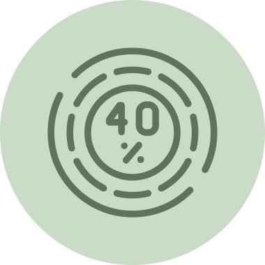 Percent-40 green Circle. Vector Illustration For Web Use
