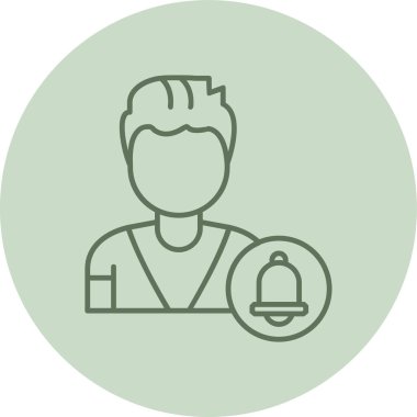 Kullanıcı Bildirimleri Yeşil Çember. Web Kullanımı için Vektör İllüstrasyonu