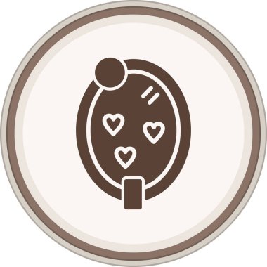 Glyph kahverengi daireyi çerçevele. Web Kullanımı için Vektör İllüstrasyonu