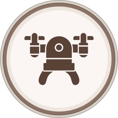 Drone Glyph brown circle. Vector Illustration For Web Use