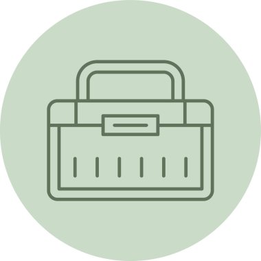 Briefcase green Circle. Vector Illustration For Web Use