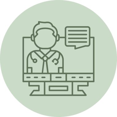 Teletıp Yeşil Çember. Web Kullanımı için Vektör İllüstrasyonu