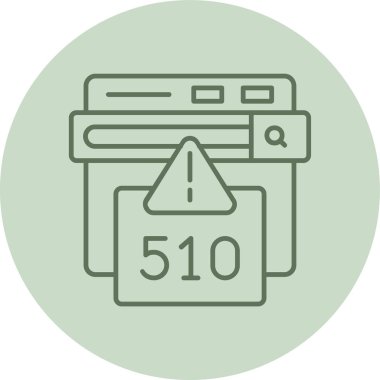 510 Hata Yeşil Çember. Web Kullanımı için Vektör İllüstrasyonu