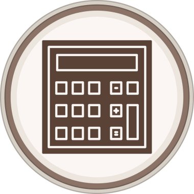 Hesap makinesi Glyph kahverengi daire. Web Kullanımı için Vektör İllüstrasyonu