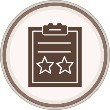 Star Glyph brown circle. Vector Illustration For Web Use