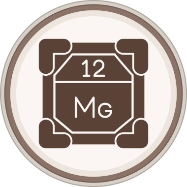 Magnezyum kabartma kahverengi daire. Web Kullanımı için Vektör İllüstrasyonu