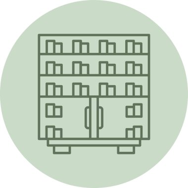 Book Shelf green Circle. Vector Illustration For Web Use