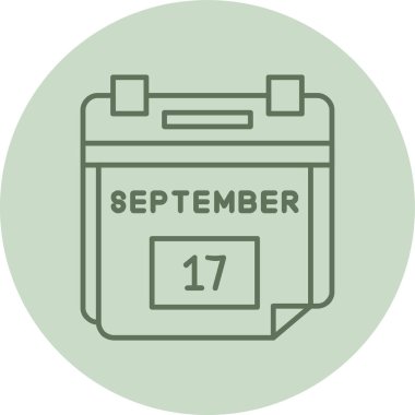 17 Eylül Randevu Yeşil Çember. Web Kullanımı için Vektör İllüstrasyonu