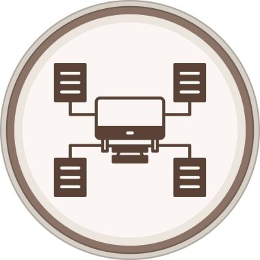 Glyph kahverengi çemberi paylaşıyoruz. Web Kullanımı için Vektör İllüstrasyonu