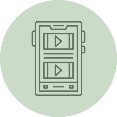 Akıllı telefon yeşil çember. Web Kullanımı için Vektör İllüstrasyonu