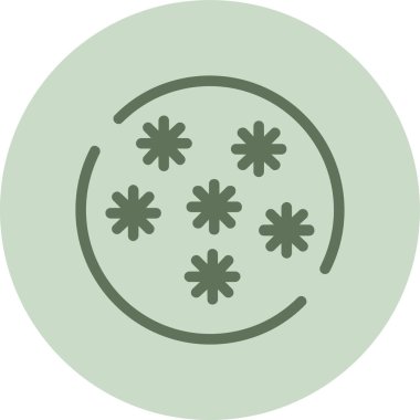 Kar taneleri yeşil çember. Web Kullanımı için Vektör İllüstrasyonu