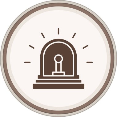 Alarm sembolü kahverengi daire. Web Kullanımı için Vektör İllüstrasyonu